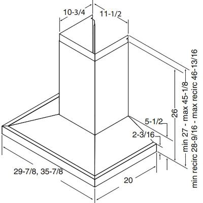 30" Broan Pyramid Chimney Range Hood in Stainless Steel - EWS1306SS