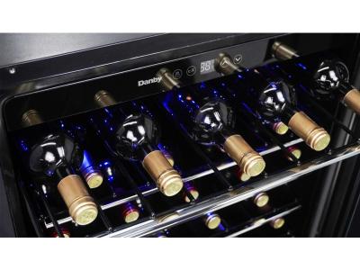 24" Danby 5.7 Cu. Ft. Built-in Wine Cooler in Black Stainless Steel - DWC057A1BSS